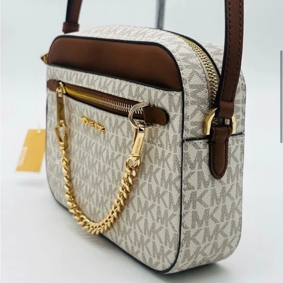 MICHAEL KORS LARGE EW ZIP CHAIN CROSSBODY BAG VANILLA - Picture 4 of 8